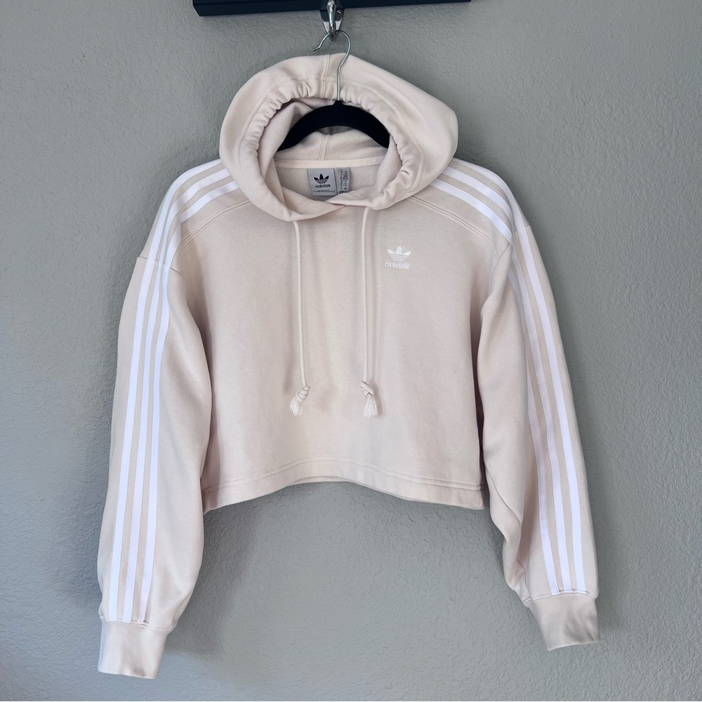 Adidas Originals Adicolor Cropped Cream Hoodie XS.